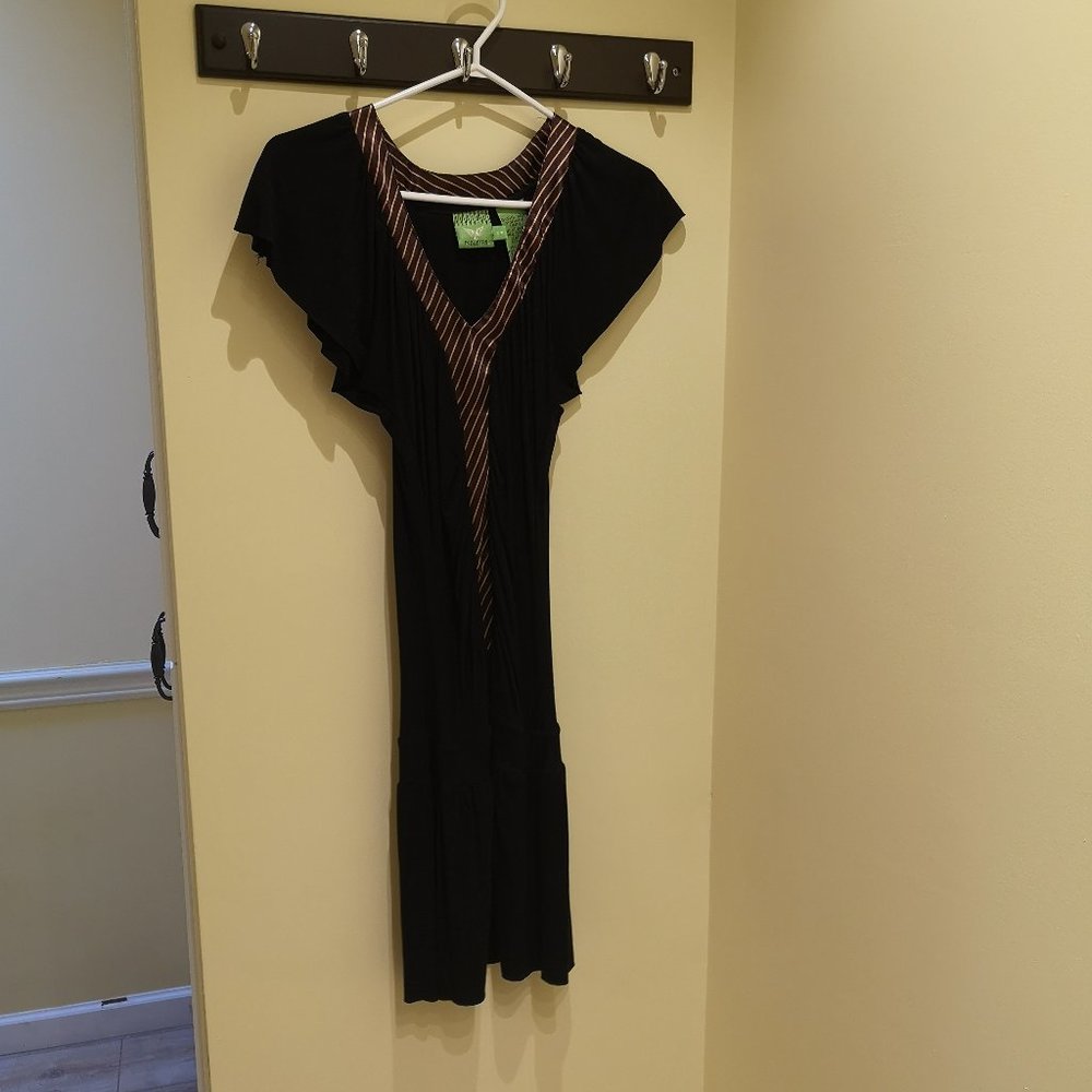 Little black dress with pleats